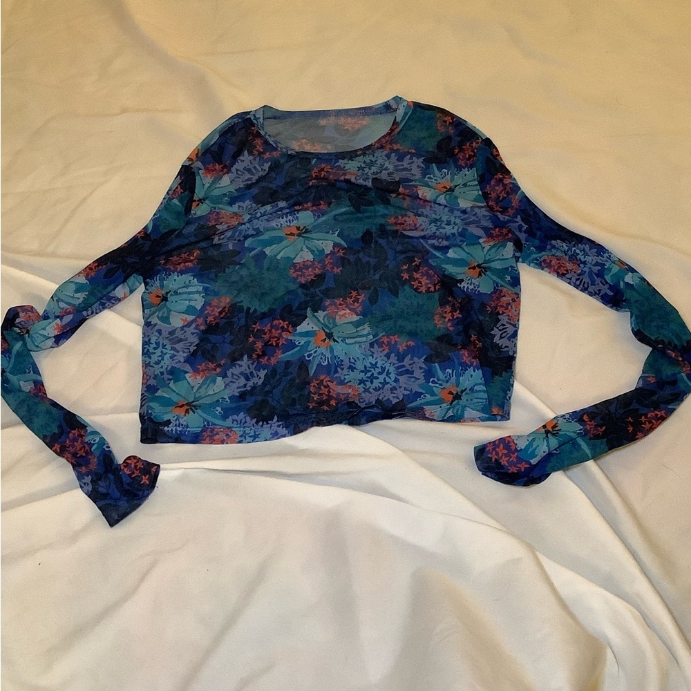 🔥Floral Mesh Long Sleeve Top